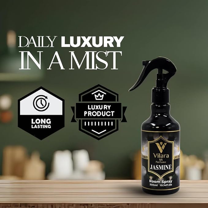 Room Spray Freshener - Long-Lasting Luxury Scents - Room and Linen Spray for Bedding, Sheets, Fabric, Furniture for Aromatherapy - 10.14 fl oz (Jasmine)
