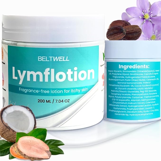 Beltwell® Fragrance-Free Anti-Itch Lotion for Swollen Legs, Dry & Sensitive Skin Relief – Non-Greasy Moisturizer for Itchy Skin, Lymphedema, Diabetes, Eczema, Cracked Feet & Arms – 200ml