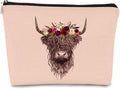 Cow Gifts for Cow Lovers, Cow Gift Western Small MakeUp Bag,Pink Cosmetic Bag,Gifts for Women Colleague Friend Teen Girls Coworkers,Birthday Christmas Makeup Bag Organizer Gifts for Women