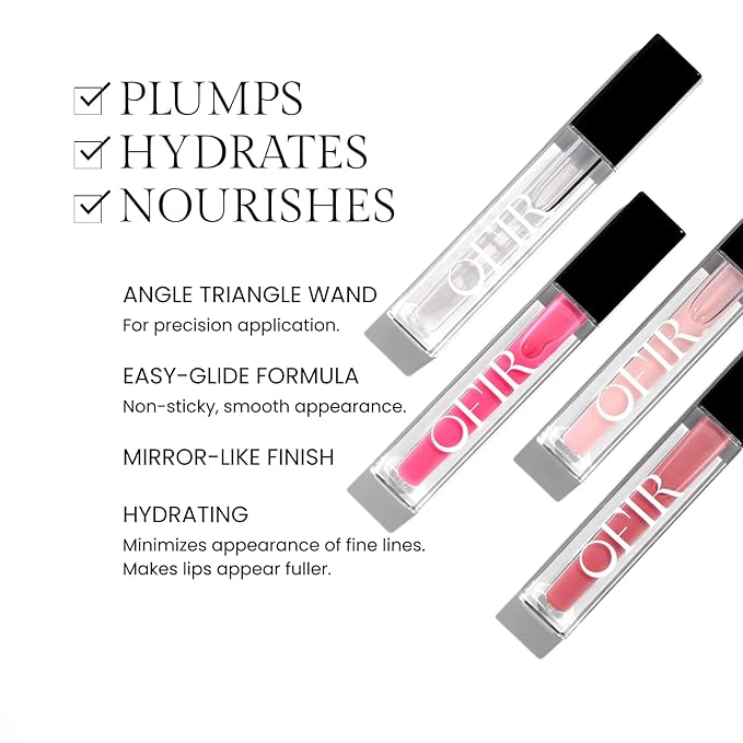 OFIR Surreal Shine Plumping Lip Gloss for Women | Clear, Non-Sticky, Hydrating Lip Gloss with Menthol & Vitamin E | High Shine, Vegan, Cruelty-Free | Diva - Bright Pink | 0.15 FL OZ