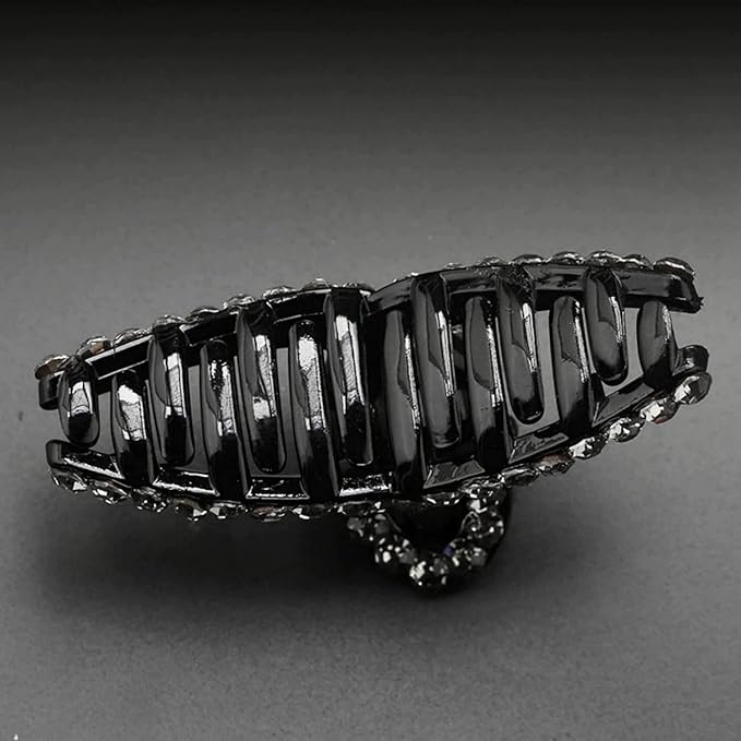SINIDE Crystal Hair Claw Clips, Rhinestone Plastic Claw Clips Nonslip Acrylic Metal Jaw Clip for Thick Long Hair, Fashion Elegant Clamps Accessories for Women Strong Hold Barrette for Styling (3 Pack)