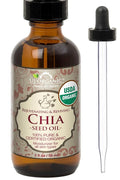 US Organic Chia Seed Oil, Certified Organic, Pure & Natural, Cold Pressed Virgin, Unrefined, Sourced from Paraguay, in Amber Glass Bottle w/Glass Eyedropper for Easy Application (2 oz (56 ml))