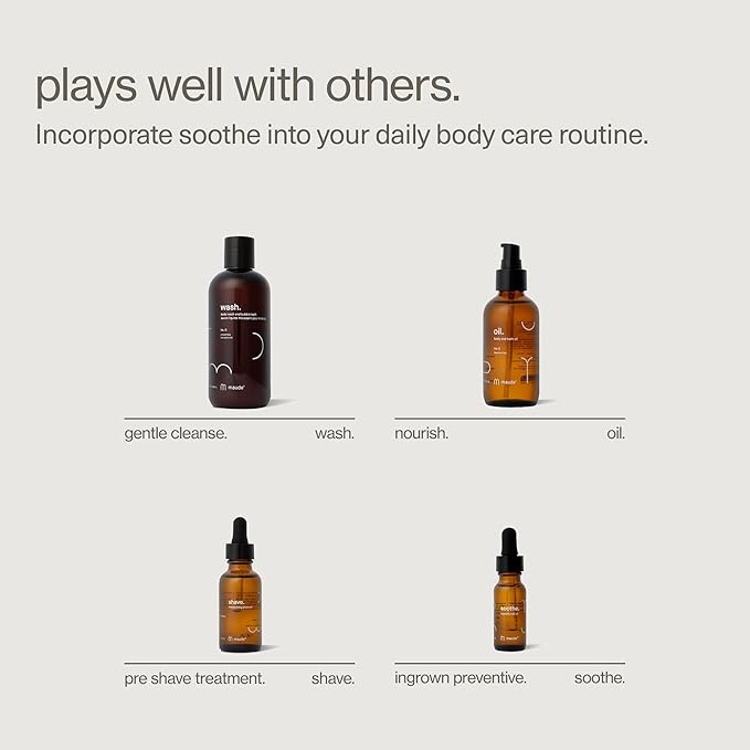 Maude Soothe - Ingrown Hair Treatment & After Shave Oil - Post Shave Skin Care for Legs, Underarms & Sensitive Areas - Safe for Sensitive Skin & Dermatologist Approved (0.5 oz)
