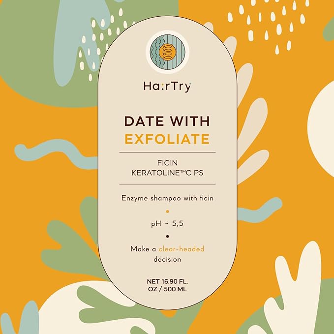 HairTry Date With Exfoliate – Multi-Function Enzymatic Exfoliating Shampoo with Ficin – For Deep Cleansing & Refreshing of the Scalp – Net 17.59 Fl. Oz/ 500 ml