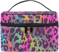 Makeup Bag, Colorful Leopard Print Travel Makeup Organizer Bag Cosmetic Cases Toiletry Bags for Girl Women Ladies