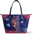 African Black Women's Leather Tote Bag, Large, Premium Vegan Leather, Full Zip, Perfect Christmas Gifts For Women