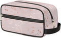 Modern Rose Gold Music Note Travel Toiletry Bag for Women Men Lightweight Cosmetic Makeup Bag Organizer Waterproof Shaving Bag Dopp Kit with Large Capacity for Toiletries and Shaving Accessories