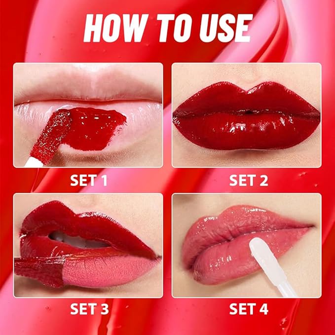 Vivid Coral Lip Stain Peel off Lip Oil Dual Ended Combo Set, 2 in 1 Lips Liner Stain Oil Peel off Long Lasting Waterproof, High Pigmented Flawless Lips Tint Stick Not Faded Vegan & Cruelty-free 04#