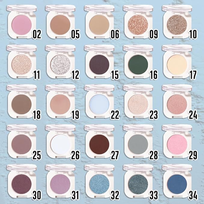 Single Matte Eye Shadow Palette Makeup, Light Blue Matte Eyeshadow for Women, Monochrome Eye Shadow Makeup, Pigmented Waterproof Sombras Para Ojos, Vegan, Talc, Paraben & Cruelty Free, 22