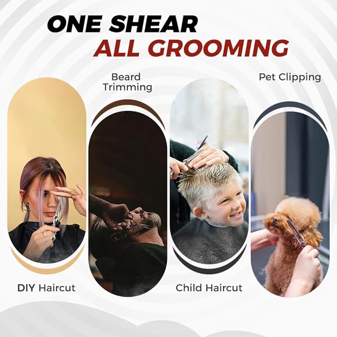 SWAP Professional Hair Cutting Scissors - 5.5'' Japanese SUS 440C Steel Barber Scissors, 60-62HRC Sharp Edge Blade with Adjustable Tension Screw for Salon & Home Use（5.5'' Hair Shears）