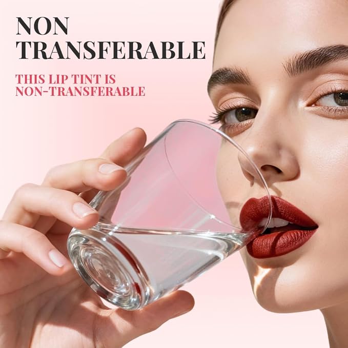 2 PCS Lip Gloss Color Peel Off Lip Stain, Long Lasting Lipstain Peel Off, Charming Lipstick Transfer Proof No Stick Cup (01-Rose Red and 02-Grapefruit Color)