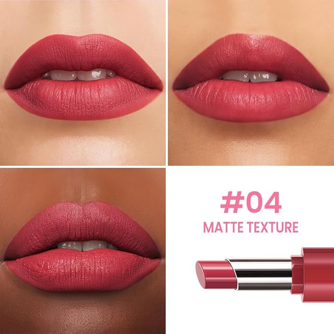 Honey Lipstick Tinted Lip Balm - Matte Tint Cream Lipsticks for All Skin Tones, Hydrating Lip Stain, Can be Buildable Blendable Nourishing Moisturizing Suitable for Women to Every Day Makeup 04