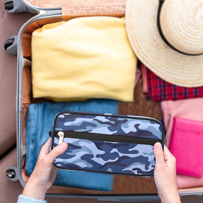 Pardick Camo Camouflage Print Travel Toiletry Bag for Women Men Lightweight Cosmetic Makeup Bag Organizer Waterproof Shaving Dopp Kit with Large Capacity for Toiletries Shaving Accessories