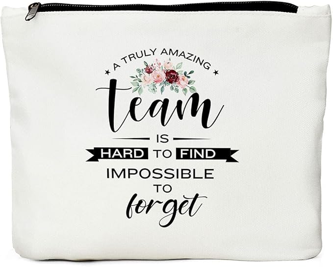 Team Gifts for Employees, Appreciation Gifts for Employees, Christmas Birthday Gifts for Coworker, Colleagues, Boss, Men, Women- Work Staff Members - Amazing Team is Hard to Find-Team Makeup Bag