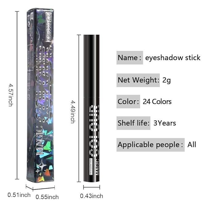 Pale Rose Gold Shimmer Cream Eye Shadow Stick Makeup for Women, Pale Rose Gold Shimmer Matte Eye Shadow Brightener Stick for Eyes Waterproof Eyeshadow Pencil Applicator Blendable for Eye Highlight 02