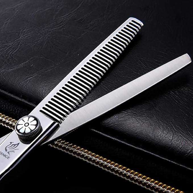 Fenice Professional Hair Cutting Thinning Shear- 8 in 1 Hairdressing Scissors Set - Barber Hair Cutting Scissors/Shears（5.5 inch）
