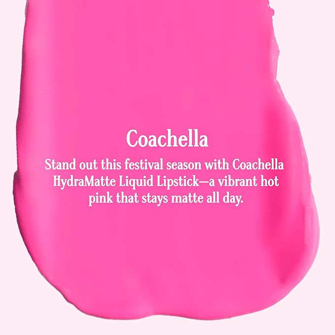 Gerard Cosmetics HydraMatte Liquid Lipstick Coachella, Hot Pink Lipstick with Matte Finish, Long Lasting and Non Drying, Super Pigmented Fully Opaque Lip Color