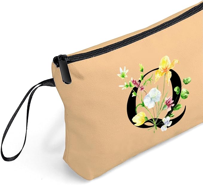 Birthday Thank You Appreciation Monogrammed Gifts for Mom Aunt Teacher Sister Friend Coworkers Bride Bridesmaid Makeup Cosmetic Bag with Mirror Mothers Day Christmas Graduation Q