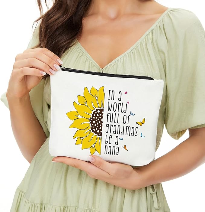 JIUWEIHU Nana Gifts, Grandma Gifts, Grandma Birthday Gifts, New Grandma Gifts, Pregnancy Announcement Idea New Grandma Gift-Really Awesome Nana Makeup Bag for Mathers Day, Thanksgiving, Christmas