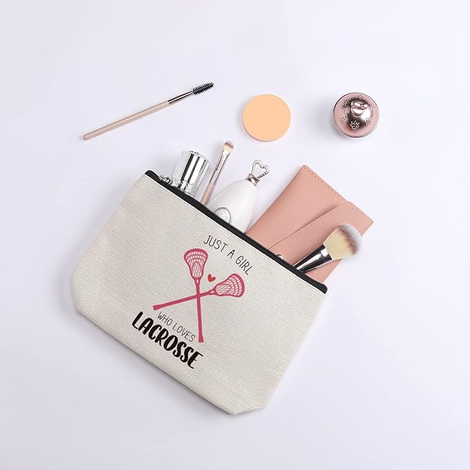 Lacrosse Gifts Lacrosse Makeup Bag Gifts for Lacrosse Moms Sports Players Team Birthday Gifts for Women Friend Sister BFF Bestie