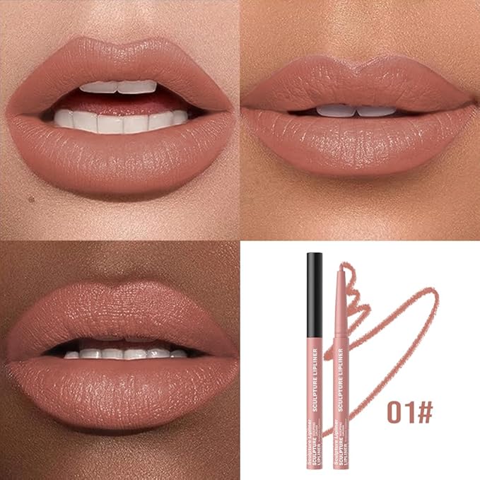 12 Colors Matte Lip Liner Pencil – Long Lasting Waterproof Lip Liner, Smudge Proof Transfer Proof Lip Pencil, High Pigment Lip Makeup for Defining & Filling Lips (01#, 1PCS)