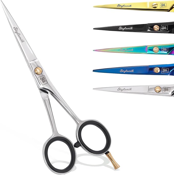 Hair Cutting Scissors-Professional Hairdressing Scissors for Women,Men,Hair Stylists,Salon,Barber- 6.5-Inch Stainless Steel Hair Scissors with Finger Rest (Classic Scissor Shinny Polish)