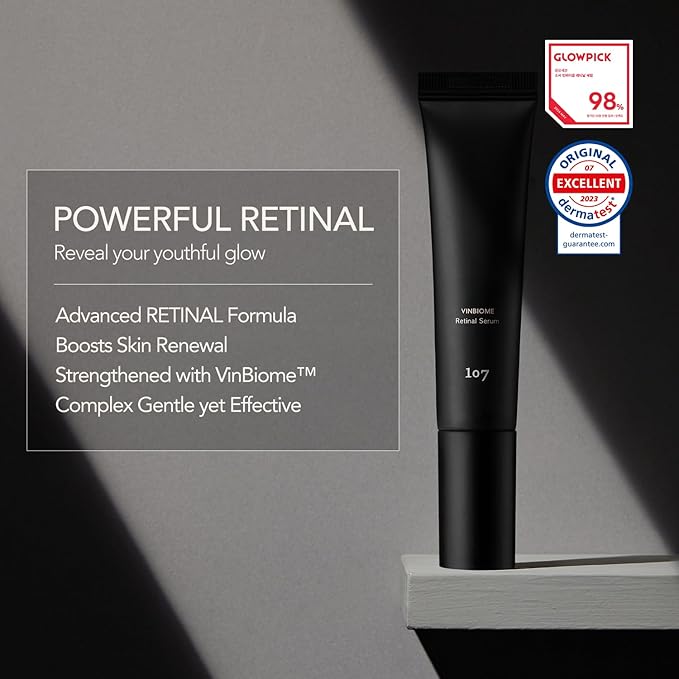 107 VINBIOME Retinal Serum, Retinal 0.1% & Ginseng, Hydrating & Firming Face, Supports Smooth & Youthful-Looking Skin, Gentle for Sensitive Skin (1.01 fl oz)