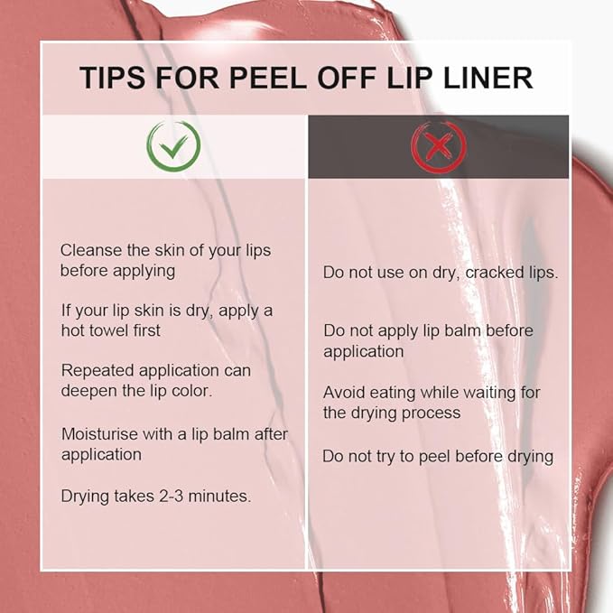 3 Colors Peel Off Lip Liner Stain Kit, Long Wear Matte Lip Tint Stain Set with Tweezer for Women, Waterproof Transfer Proof Highly Pigmented Peel Off Liquid Lipstick for All Skin Types (#1,2,3)