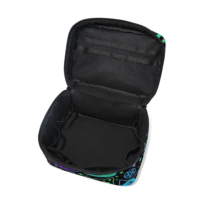 Cosmetic Bag Rainbow Cat Witchcraft Moon Star Travel Makeup Organizer Bag Portable Train Case for Women Girls