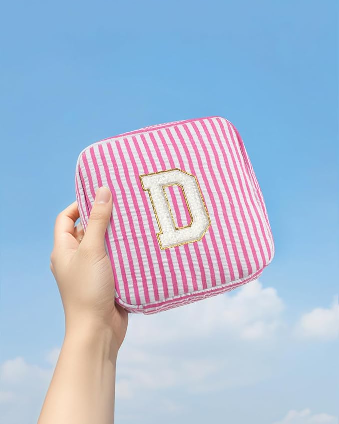 LETGO Gifts for Girls Teen Girl - Pink Preppy Makeup Bag Best Friend Birthday Gifts Teacher Gifts for Women Wedding Gifts Bridesmaid Gifts Daughter Teacher Wife Gifts Teen Girl Gifts
