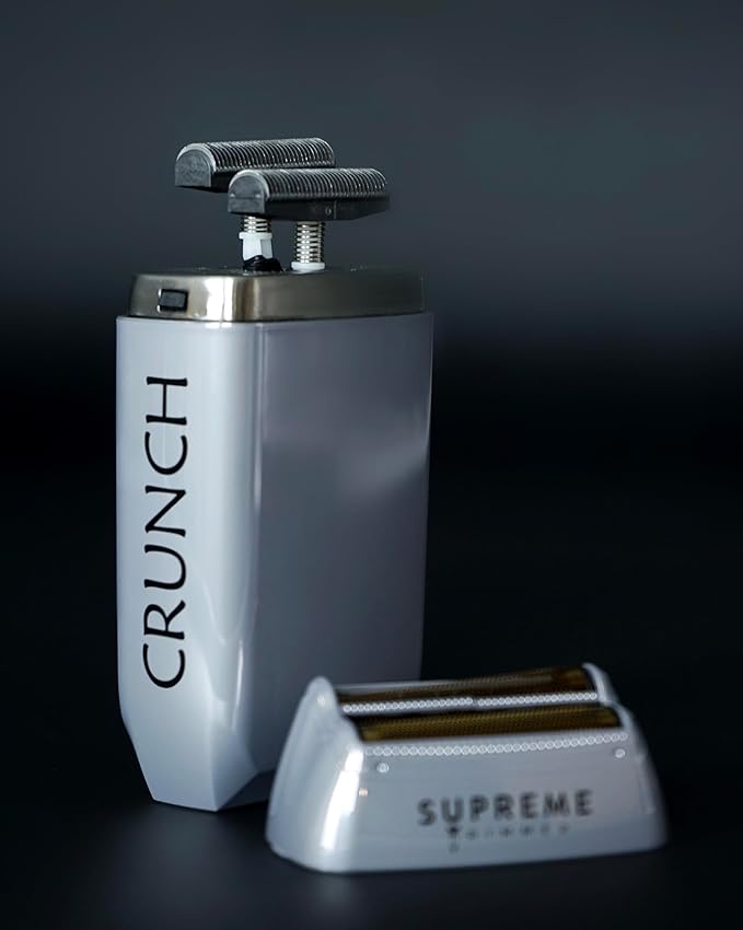 Supreme Trimmer Crunch STF602 – Waterproof Double Foil Shaver for Men | 150 Min Runtime, Wet/Dry Cordless & Corded Electric Razor | Hypoallergenic Foils for Face, Head & Stubble