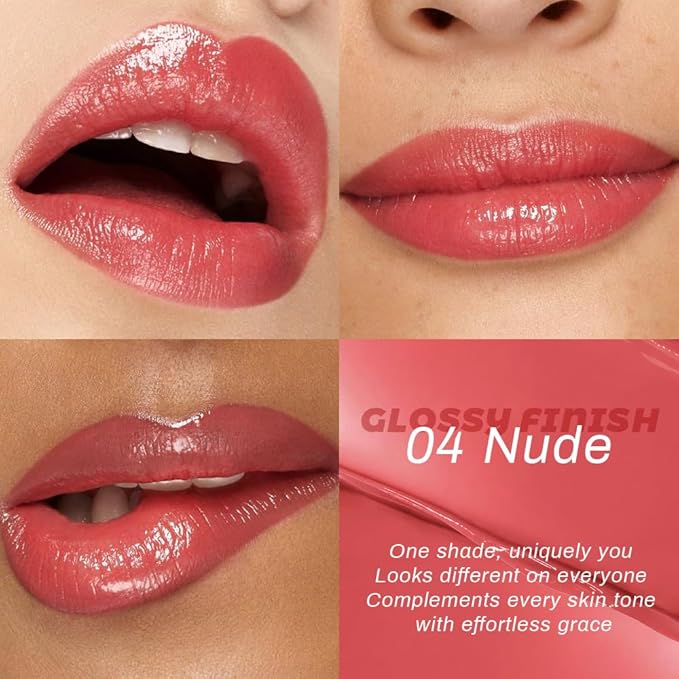 Kaely 2Pcs Honey Lipstick Tinted Lip Balm, Hydrating Shine Lipstick for Women Dry Lips, Moisturizing Nourishing Glossy Lip Gloss Stain Makeup, Sheer Lightweight, Vegan, 03 Honey+04 Nude