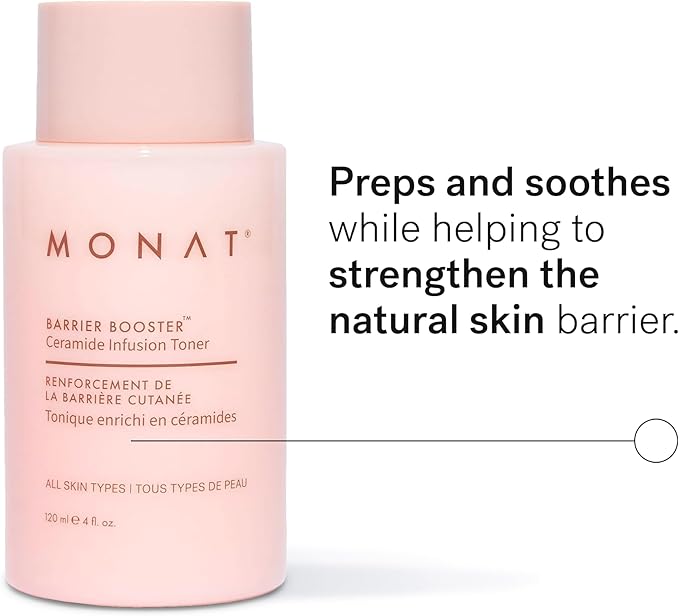 MONAT Barrier Booster™ Ceramide Infusion Toner – Hydrating, Fragrance-Free Milky Liquid for Stronger Skin Barrier, Calms Sensitivity, Preps & Soothes Face for Radiant Complexion – 120 ml / 4 fl oz