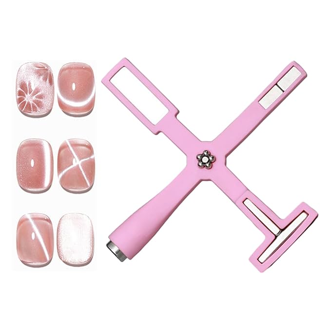 5 in 1 Nail Magnets for Gel Polish Tools 3D Magnet Wand Nail Art Magnet Stick Tool Nail Design Tools Nail Art Accessories DIY Home Salon Women s Christmas Gifts pink