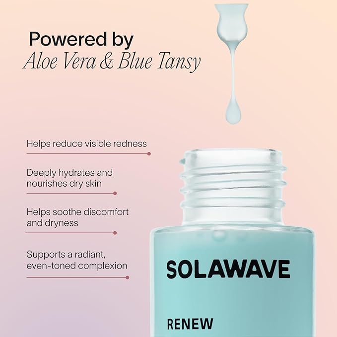 Solawave Renew Complex Serum for Face & Neck | Boost the Effects of Facial Wand | Red Light Therapy for Face & Microcurrent Facial Device for Anti-Aging & Skin Tightening