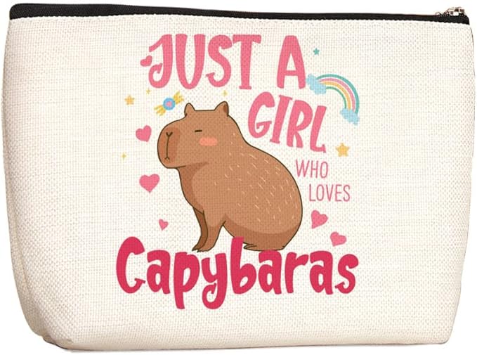 Capybara Gifts Makeup Bag, Inspirational Birthday Christmas Gifts for Women Best Friend Daughter Animal Lover Bestie Gift Cosmetic Bag Capybara Lover Gift