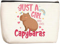 Capybara Gifts Makeup Bag, Inspirational Birthday Christmas Gifts for Women Best Friend Daughter Animal Lover Bestie Gift Cosmetic Bag Capybara Lover Gift