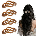 Vintage French Barrette Hair Clips, Hair Barrettes Hair Accessories for Women Girls, Elegant Retro Non Slip Clip with Classic Design Thick to Thin, Stylish Accessories Hair (Jelly Brown, 4PCS)
