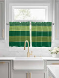 Farm Retro Green Wood Grain Window Valance Curtains, Rustic Wooden Plank by IDOWMAT