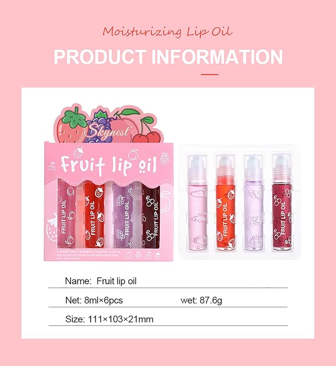 Girls Roll On Lip Gloss Set with Case, 4 Pcs Glossy Lip Make up for Kids and Teens Fruity Flavors, Kid Friendly, Party Gift, Best Friends (Pink-4, M)