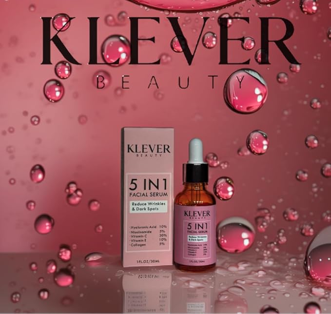 Anti-Aging Face Serum with Hyaluronic Acid, Vitamin C, Collagen, Niacinamide & Vitamin E – Hydrating Facial Treatment for all skin types – KLEVER Beauty, 30 ml