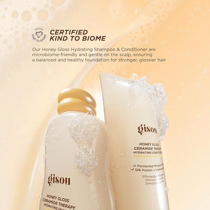 Gisou Honey Gloss Ceramide Therapy Hydrating Shampoo – Deeply Cleanses & Restores Moisture, Ceramides & AHAs, 8.5 Fl Oz (Wildflower Honey)
