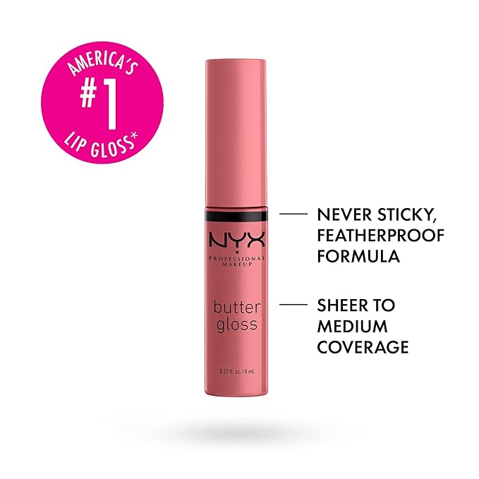 NYX PROFESSIONAL MAKEUP Butter Gloss, Tiramisu Brown | Non-Sticky | Pack of 2