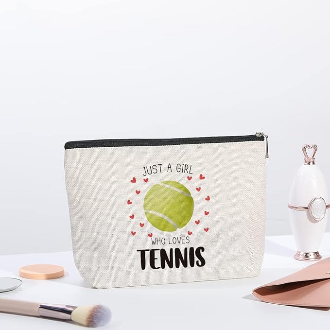 Tennis Gifts Makeup Bag, Birthday Gifts for Women Players Best Friend Sister Coworker BFF Besties Her, Tennis Accessories Cosmetic Bag
