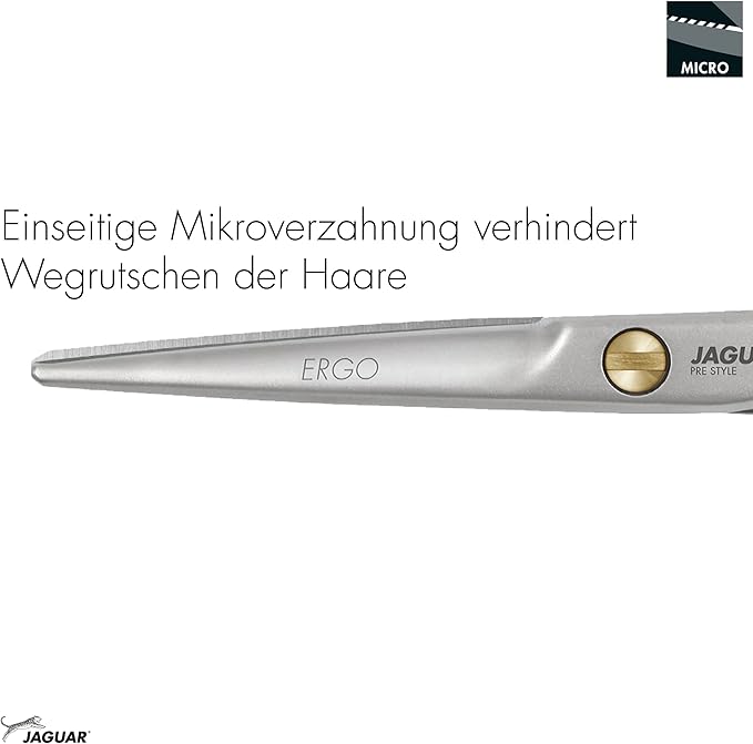 Jaguar Hairdressing Shears Pre Style Ergo 6.0 Inch Professional Stainless Steel Hair Cutting & Trimming Scissors for Salon Stylists and Barbers, Satin Finish Look, Classic Design, Made in Germany