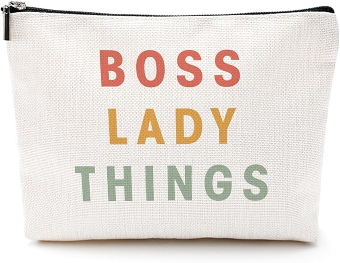 Boss Lady Gifts for Women Boss Gifts Makeup Bag Leadership Gifts Thank You Gifts Cosmetic Bag Zipper Pouch Promotion Appreciation Gifts for Coworkers Supervisor Manager Christmas Birthday Gifts