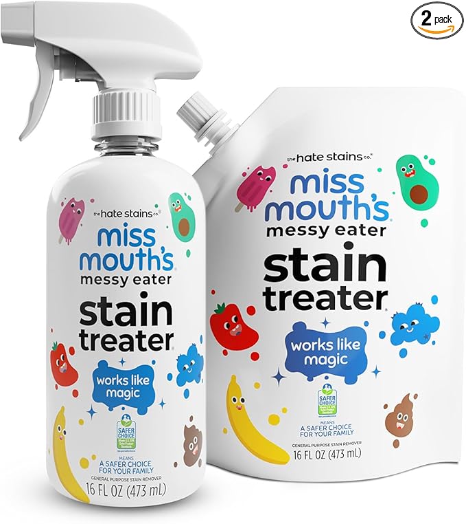 Miss Mouth's Messy Eater Stain Treater - 16oz Spray and 16oz Refill Pouch