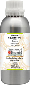 Greenwood Essential Pure Natural Squalane Oil (derived from Olives) Natural Therapeutic Grade for Hair, Skin & Aromatherapy 630ml (21 oz)