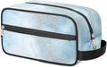 Cute Blue Marble Texture Travel Toiletry Bag for Women Men Lightweight Cosmetic Makeup Bag Organizer Waterproof Shaving Bag Dopp Kit with Large Capacity for Toiletries and Shaving Accessories