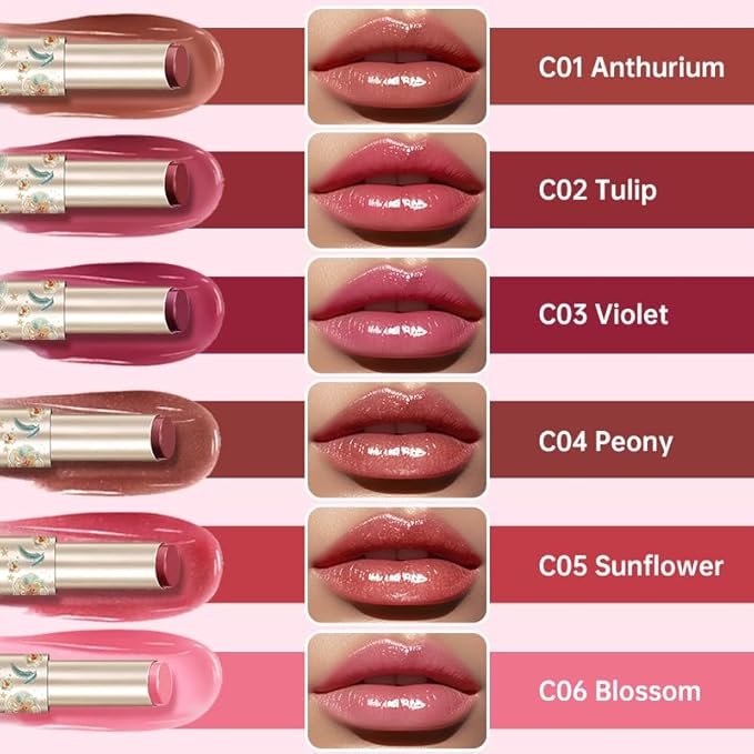 CATKIN Glossy Lip Balm Ultra Hydating Glow Lip Tinted Jelly Plump Melting Balm Shea Butter Repair Soothing For Dry Lips Dewy Finished 0.12 oz C03 VIOLET